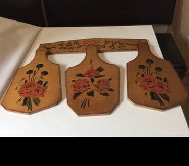 mətbəx əşyası: Dekor taxta dəsti 1 asılqanı və 3 taxtası var, sovet malı, işlənməmiş — 1