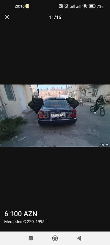 priora kapotu: Mercedes-Benz C220 sedan - Kuzov: W202, 4 qapı, tünd mavi rəng - — 9