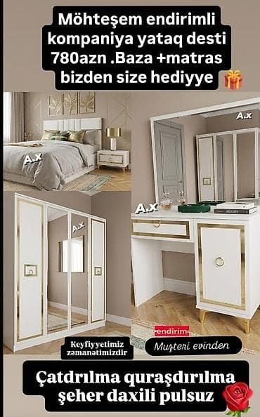 hamam ucun perde: İkinəfərlik çarpayı, 2 tumba, Yeni — 1