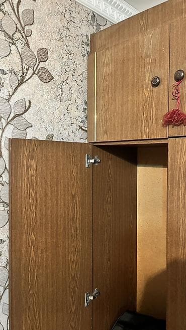 qoz sekli: İşlənmiş, 2 qapılı, Qəhvəyi, Digər material, Açılan, Düz dolab — 2