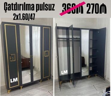 Açılan, 4 qapılı Düz dolab, Şifonyer