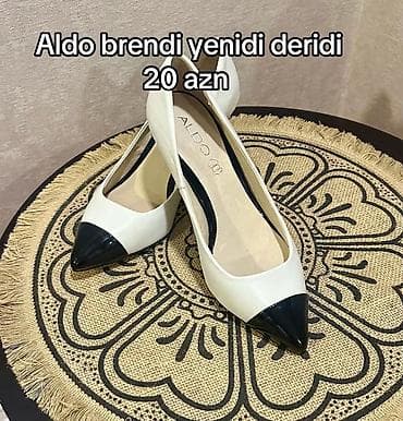 Aldo brendi qadın tufliləri - Material: təbii dəri - Rəng: ağ gövdə — 1