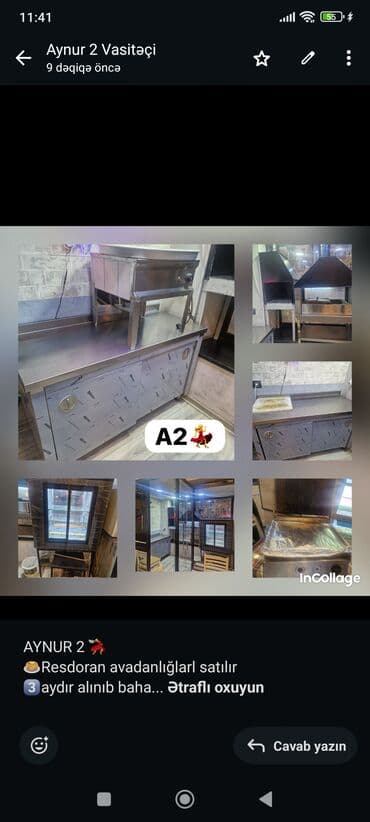 AYNUR 2 💃 🥞Resdoran avadanlığlarl satılır 3️⃣aydır alınıb baha