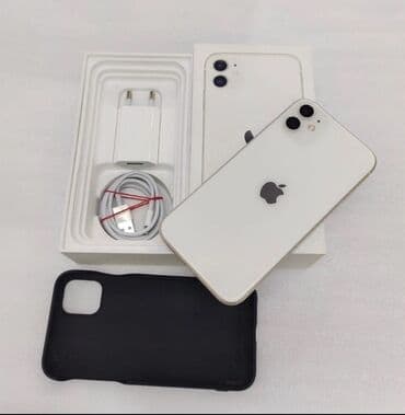 iphone 11 işlenmiş qiymeti: IPhone 11, 64 GB, Ağ, Barmaq izi, Face ID, Simsiz şarj — 1