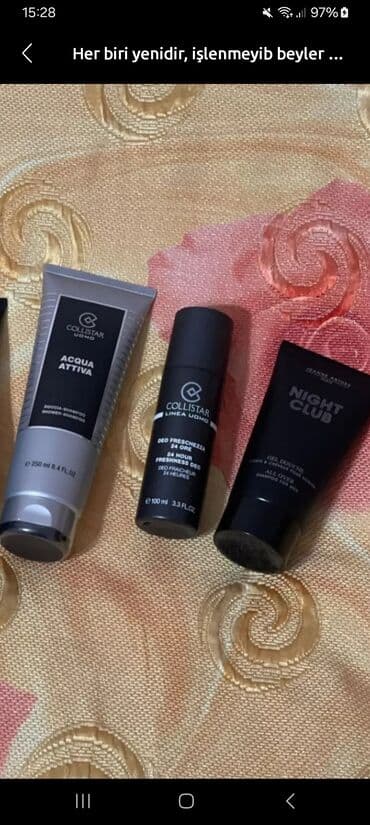 набор для проблемной кожи: Collistar brendinə məxsus üçlü dəst: duş geli, dezodorant və "Night — 1