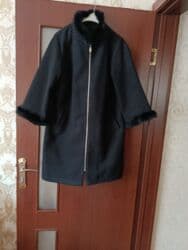 женские кожаные длинные перчатки: Qadın qış paltosu - Rəng: qara - Dizayn: düz kəsim, dizə yaxın — 1