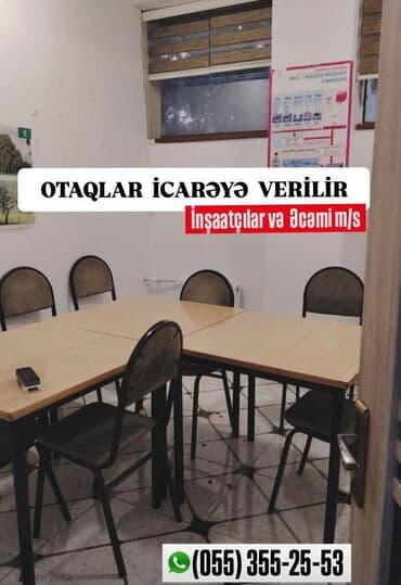 memar ecemi: OTAQLAR İCARƏYƏ VERİLİR: 💸Qiymət: Razilaşma yolu ilə * Mebel stol — 4