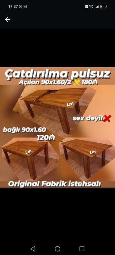 laminat qiyməti: Qonaq otağı üçün, Yeni, Açılan, Dördbucaq masa, 6 stul — 22