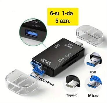 Çoxfunksiyalı KART OXUYUCU ADAPTERİ. SD, TF, CF kartları, eləcə də — 14