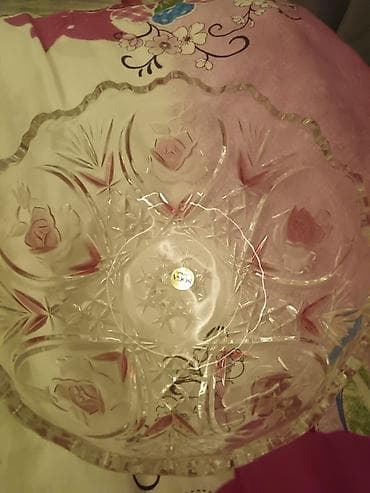 aksesuar qabi: Şüşə/kristal meyvə və ya salat qabı - Material: qalın, şəffaf — 1