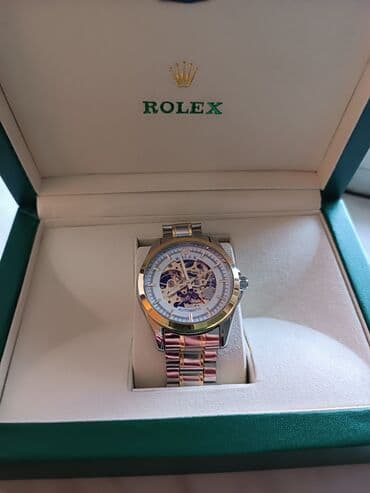 kişi üçün hədiyyələr: Yeni, Qol saatı, Rolex, rəng - Gümüşü — 1