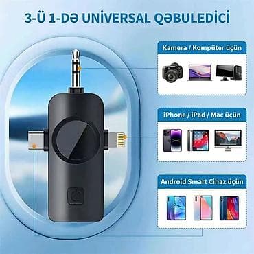 sur mikrofon: İki kanallı simsiz yaka mikrofonu dəsti – 3-ü 1-də universal — 6