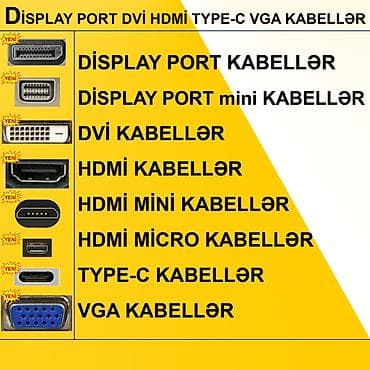 HDMİ DVİ VGA Display Port Type-C USB Kabellər ⭐Type-C (USB-C) to lalafo.az -da HDMİ DVİ VGA Display Port Type-C USB Kabellər ⭐Type-C (USB-C) to
