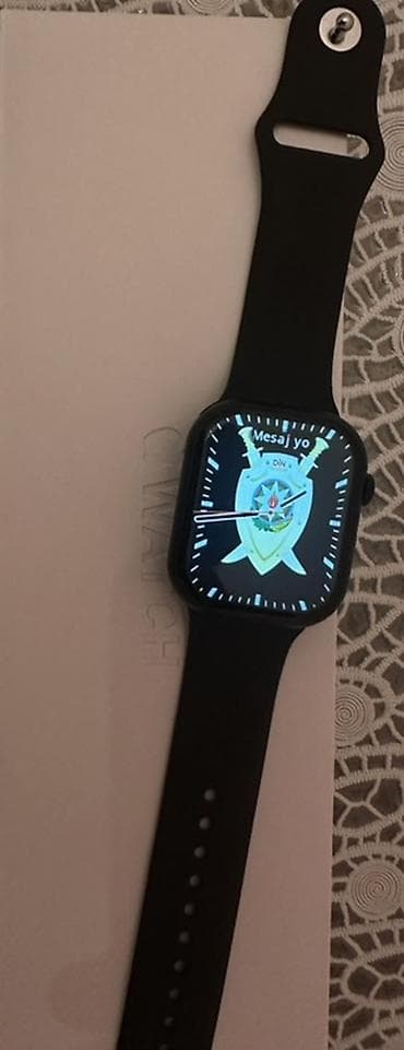 apple watch 10 46: Apple watch 11 46 mm 1ə1 oxşarı Ağıllı saat – qara silikon qayışlı — 1