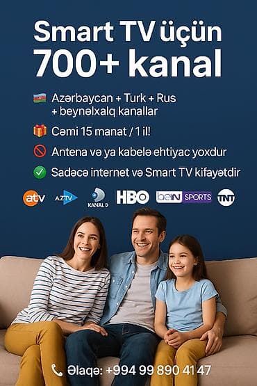 Smart TV üçün IPTV Paketi – 800+ Kanal! 🎬 Azərbaycan, Türkiyə, idman