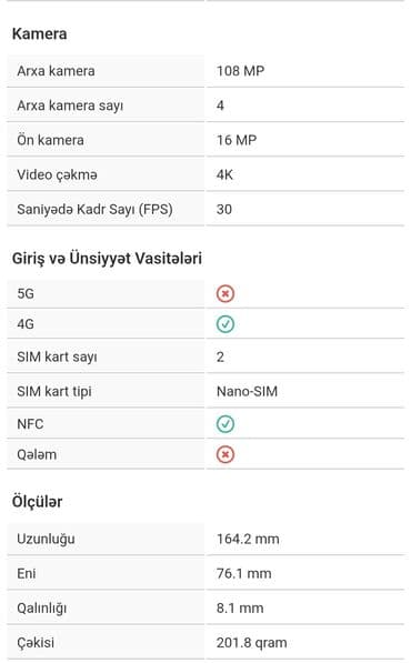 Alfa Romeo: Xiaomi Redmi smartfon - Model: Redmi (108 MP əsas kameraya malik arxa — 7