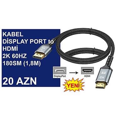 dvi kabel: Display Port Kabellər ⭐Type-C (USB-C) to Display Port 1.2vers 1,8m 4K — 4