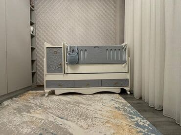 Информатика: Для девочки и мальчика, Новый, Четырехугольная, Колыбель, С бортиками, С матрасом, С механизмом качания — 2