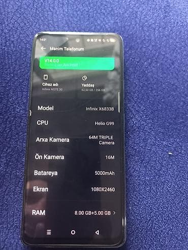 note 11 pro plus: Infinix Note 30, 256 GB, Sensor — 5