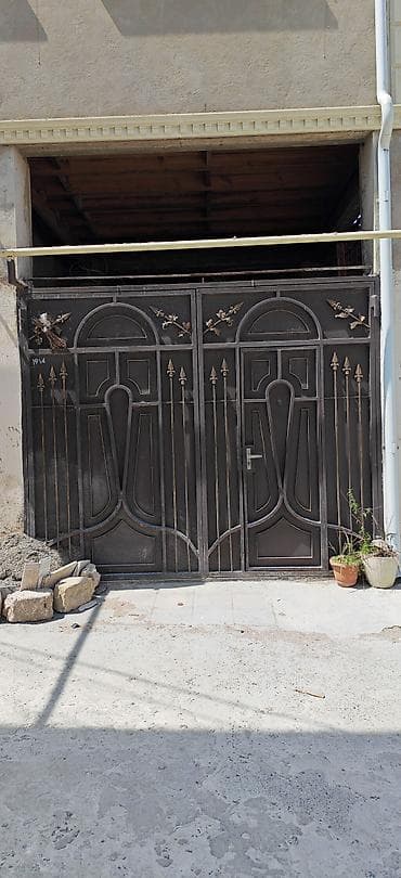 Dəmir Həyət darvazası, Mexaniki, Qapı ilə, rəng - Qara — 1