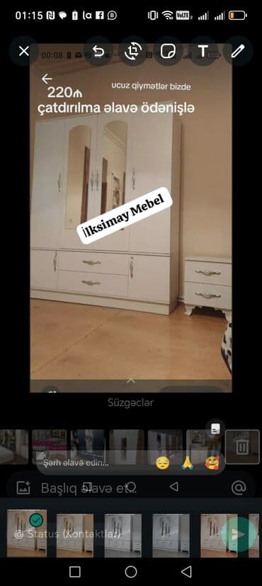 qapi: Yeni, Açılan, 5 qapı Düz dolab, Dolab-asılqan — 2