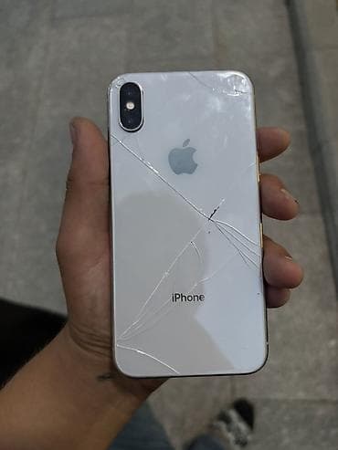 iphone ucuz modeli: IPhone X, 256 GB, Gümüşü, Qırıq — 1