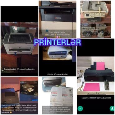notebook alisi: Printer Serekopya aparatlari qiymet ve melumat sekillerde qeyd olunub — 1