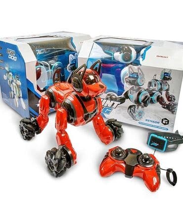 şenyaçiy patrul uşaq oyuncaqları: Robot it 666-800A radio ilə idarə olunan, 31 sm, qolbaq, batareya — 1