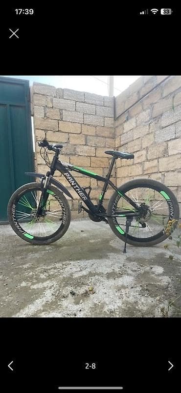 Panther dağ velosipedi - Rəng: qara-yaşıl dizayn, çərçivədə və təkər — 1