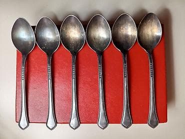 6 ədəd çay qaşığı dəsti - Material: ehtimalən paslanmayan metal/metal