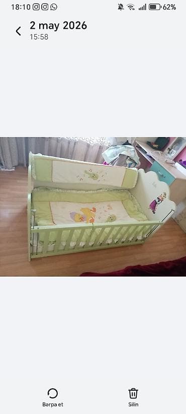 Oğlan və qız üçün, Dördbucaq, Beşik, Dəst ilə, Matras ilə, Yellənmə mexanizmsiz — 1