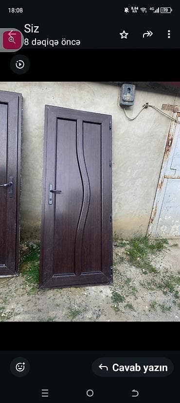 dəmir ferma: Metalkonstruksiya giriş qapısı - Material: möhkəm metal karkas, ağac — 1