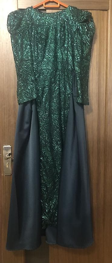 etekler: Zümrüd-yaşıl rəngdə ziyafət/libas,hicabli xanimlar yashil bodyle — 2