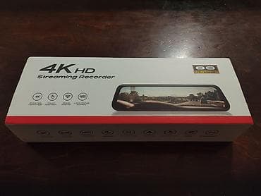 videoregistrator: Məhsul: 4K HD Streaming Recorder – avtomobil arxa‑güzgüsü tərzində DVR — 1