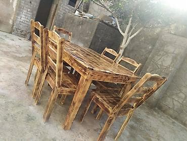 Bağ evləri, restoran (kafe pub ) üçün taxta masa ve oturacaq — 8