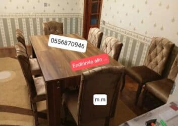 uqolnik qiyməti: Qonaq otağı üçün, Yeni, Açılmayan, Dördbucaq masa, 6 stul — 7