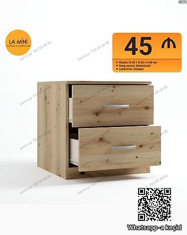 LA MİNİ – İki çekmecəli tumbə - Ölçülər: D 40 × H 50 × U 40 sm - Rəng