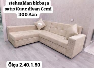 Künc divan, Yeni, Açılan, Bazalı, Süni dəri, Şəhərdaxili pulsuz çatdırılma