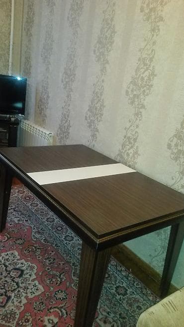 Qonaq otağı üçün, İşlənmiş, Açılan, Dördbucaq masa, 6 stul