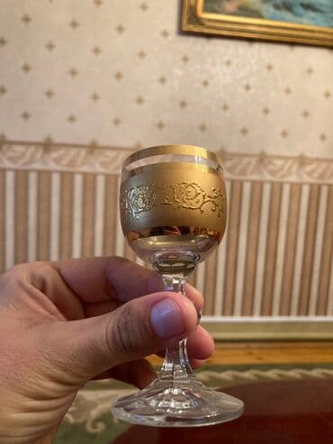 sovetin qablari: Rümkalar, rəng - Qızılı, Xrustal, 6 ədədli dəst, Çexiya — 5