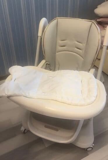 friso vom 800 qr qiymeti: Uşaq yemək stulu - Rəng: açıq bej/krem - Geniş və yumşaq oturacaq — 5