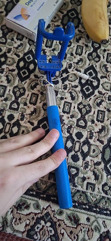 av hdmi adapter: Selfie çubuğu – 3.5 mm jack ilə - Rəng: mavi - Telefon tutacağı — 1