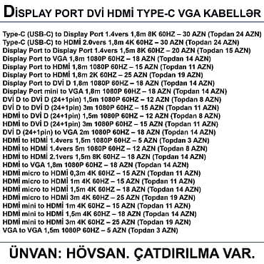 x96 mini android tv box ram rom: HDMİ DVİ VGA Display Port Type-C USB Kabellər 📍Ünvan: Bakı şəh — 2