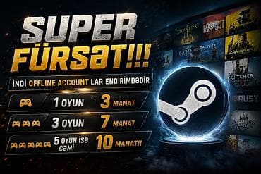 SUPER FÜRSƏT – Steam offline account-lar üçün endirim! - 1 oyun – 3