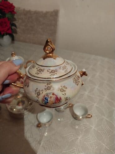 fincan üzərində çap: Çay dəsti, rəng - Ağ — 3