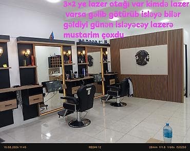 Работа: 3×2 m ölçüdə tam ayrılmış lazer otağı icarəyə verilir. Müasir — 1