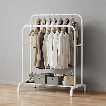 Metall paltar asılqanı – iki səviyyəli, təkərlə - Material