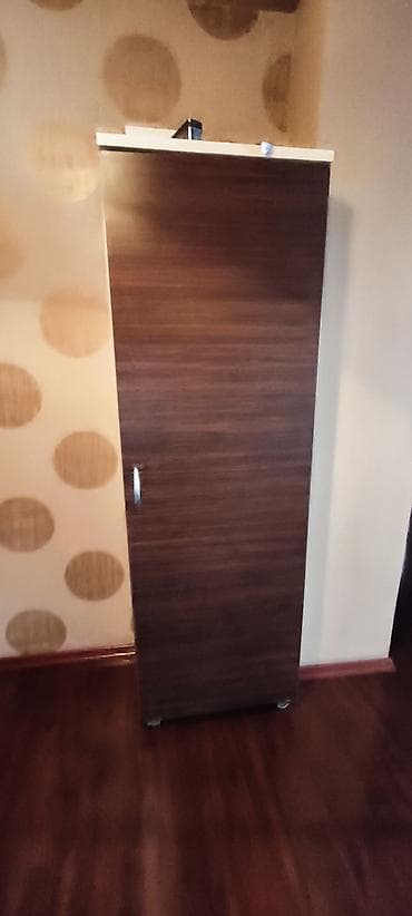 paltar asilqan: İşlənmiş, 1 qapı, Təkərli, Qəhvəyi, Taxta, Açılan, Düz dolab — 2