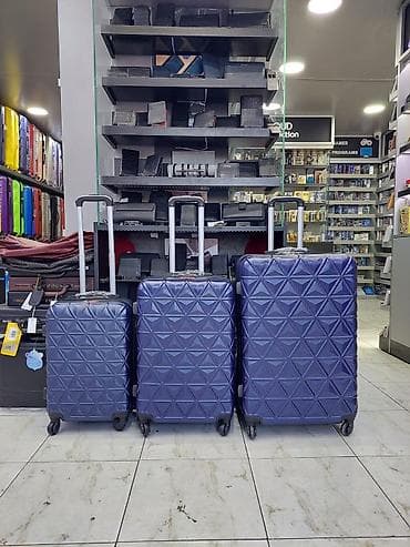 cemodan satilir: Sərnişin səyahət çemodan dəsti – 3 ölçü - Material: sərt və yüngül — 1