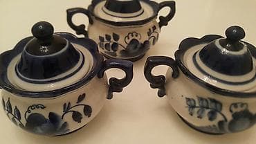 iphono 3: Сахарницы Старая Гжель. клеймо треугольник.3 штуки.1 штука-50ман — 1